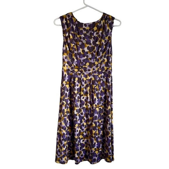 𝅺Boden Limited Edition Evie Purple Watercolor Dot Dress Silk Blend Preppy Sz 6 - Picture 9 of 9